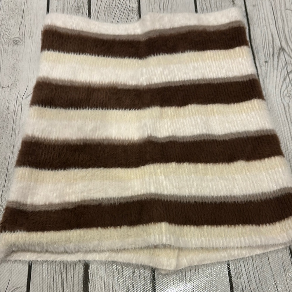Free People Brown and Cream Ribbed Pencil Skirt NWT cashmere - Picture 5 of 5